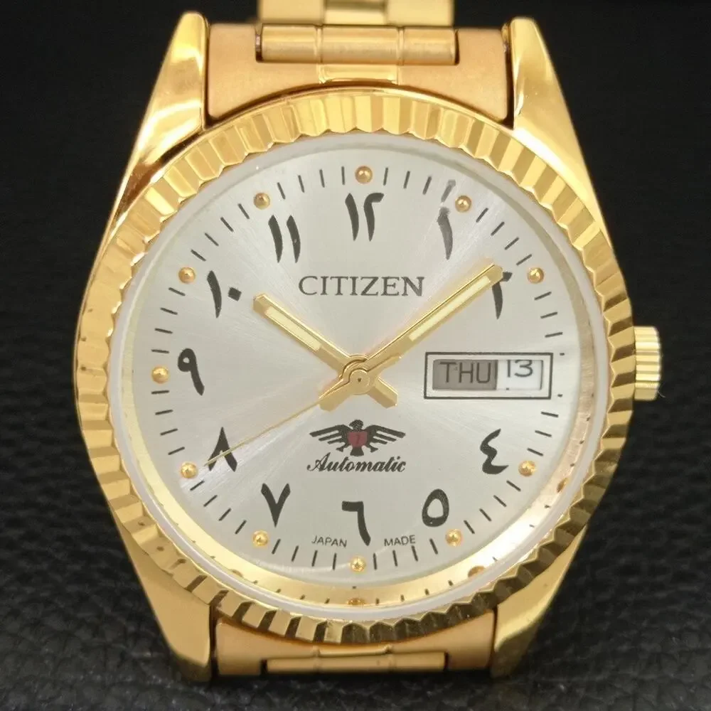 Vintage 1970 Citizen Automatic Mens Gold Watch W/daydate & Gold Accents